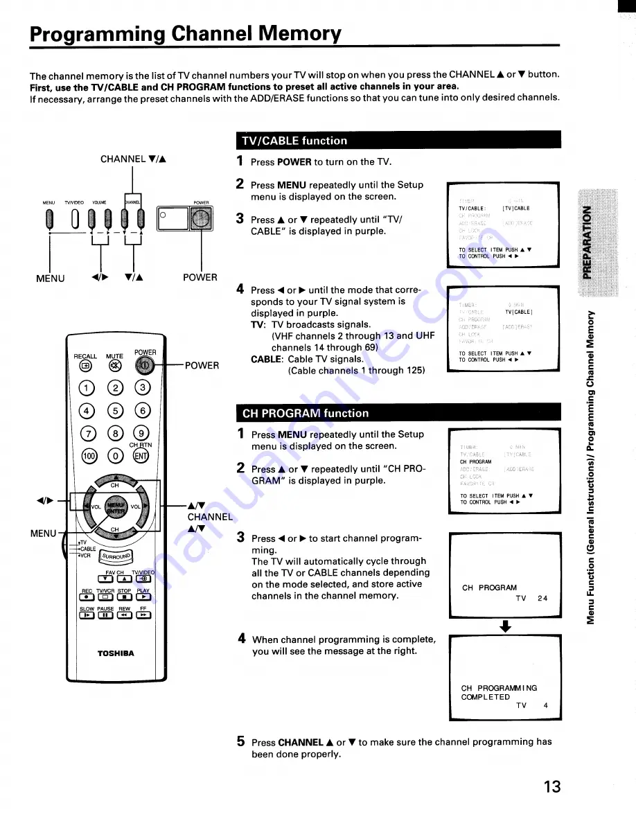 Toshiba CF19H32 Owner'S Manual Download Page 13