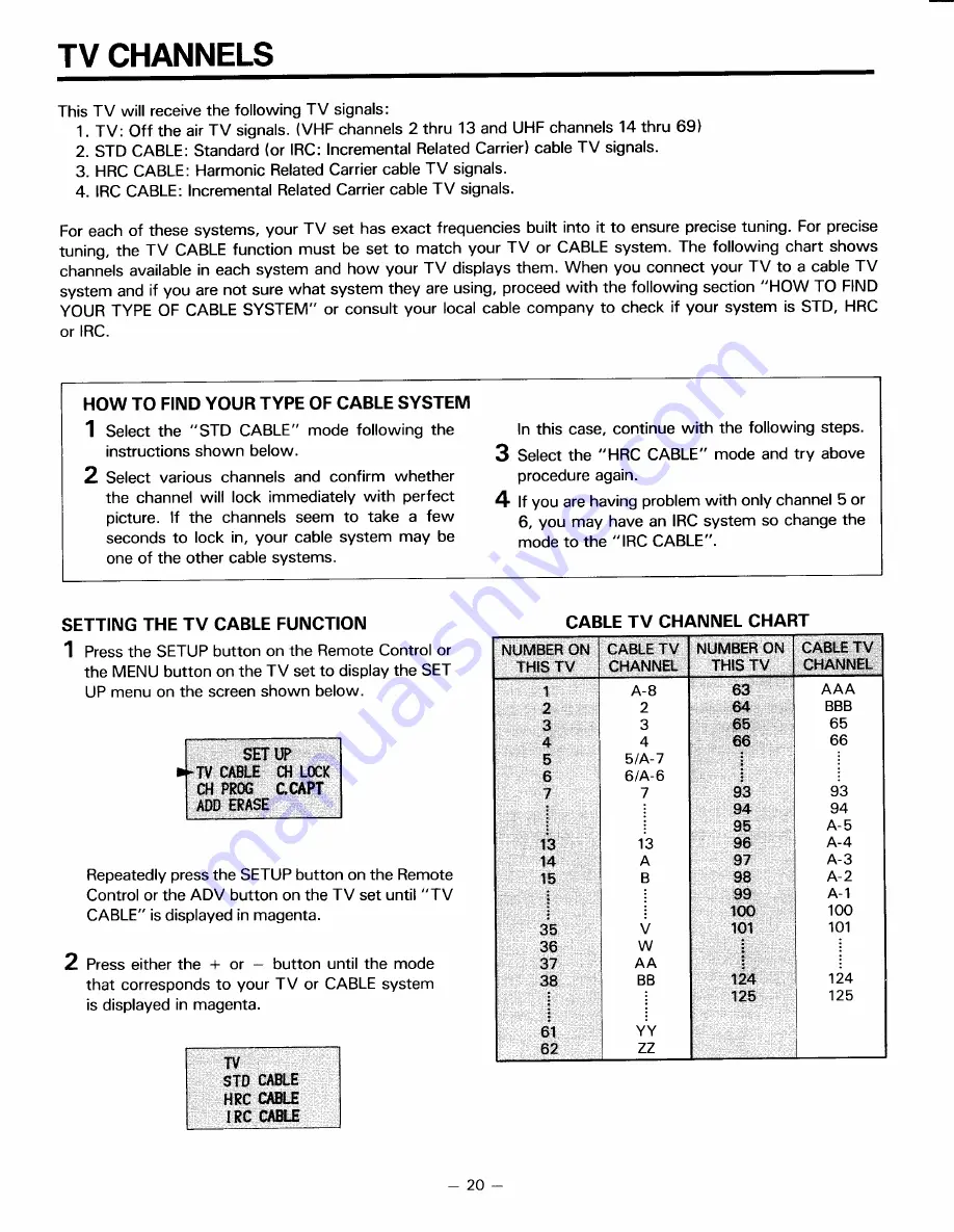 Toshiba CF27C50 Owner'S Manual Download Page 20