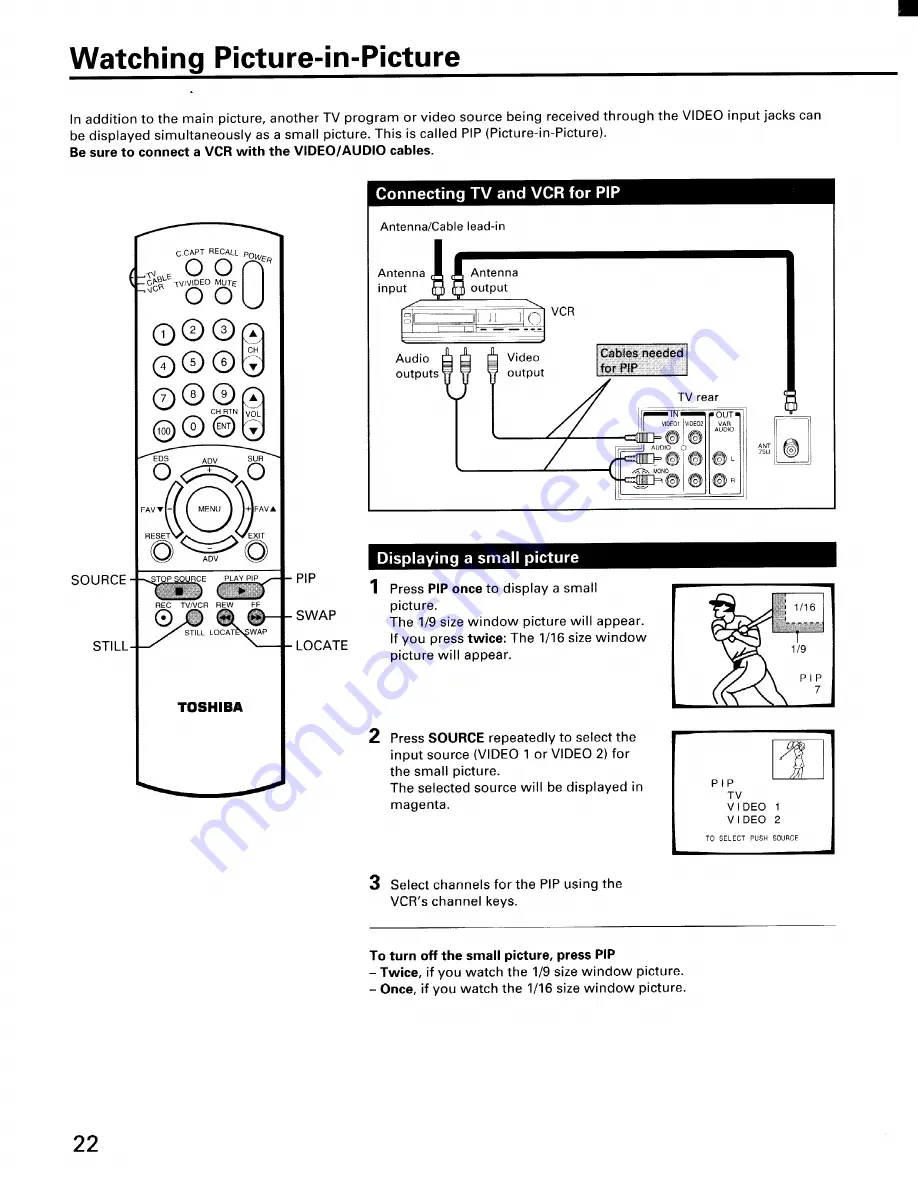 Toshiba CF32E55 Owner'S Manual Download Page 22