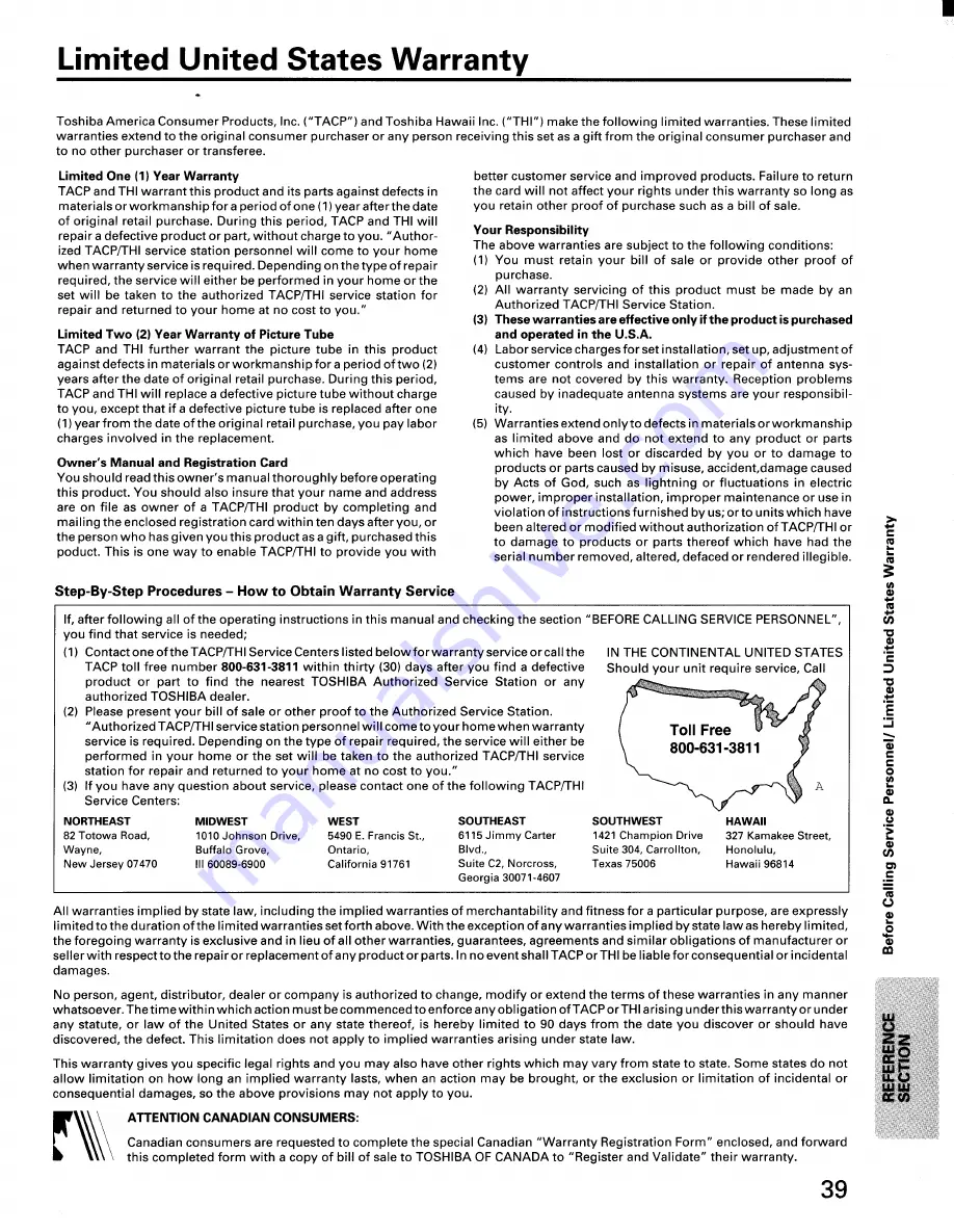 Toshiba CF32F50 Owner'S Manual Download Page 39