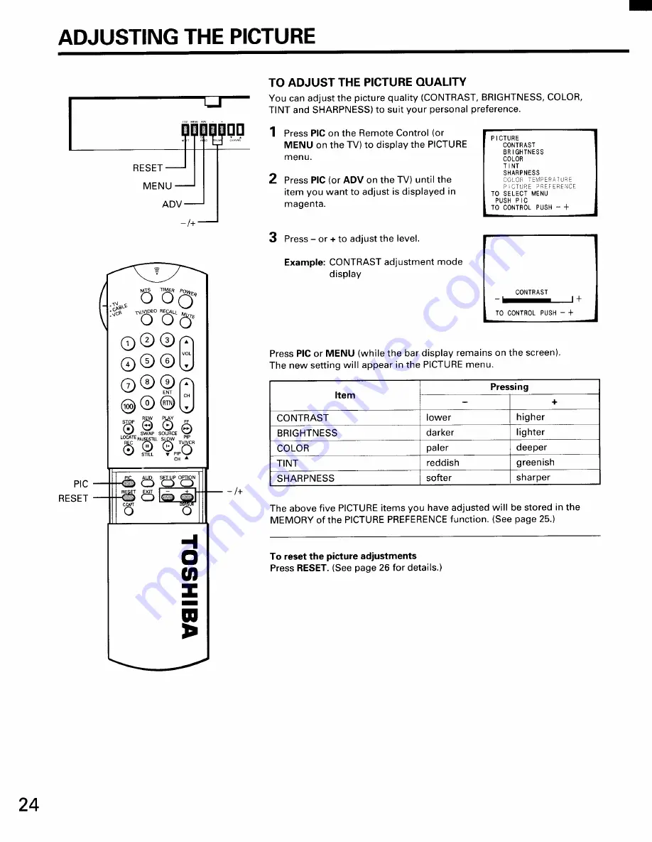 Toshiba CF35D50 Owner'S Manual Download Page 24