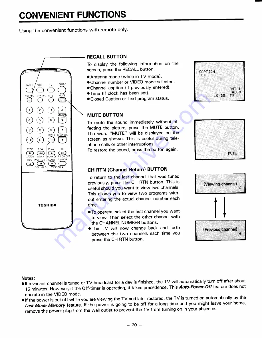 Toshiba CN32C90 Скачать руководство пользователя страница 20