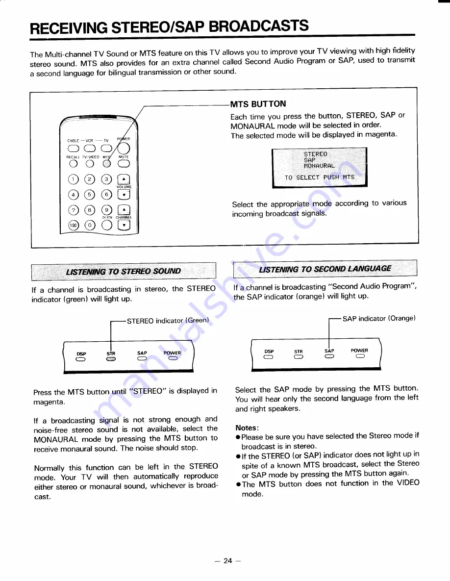 Toshiba CN32C90 Owner'S Manual Download Page 24