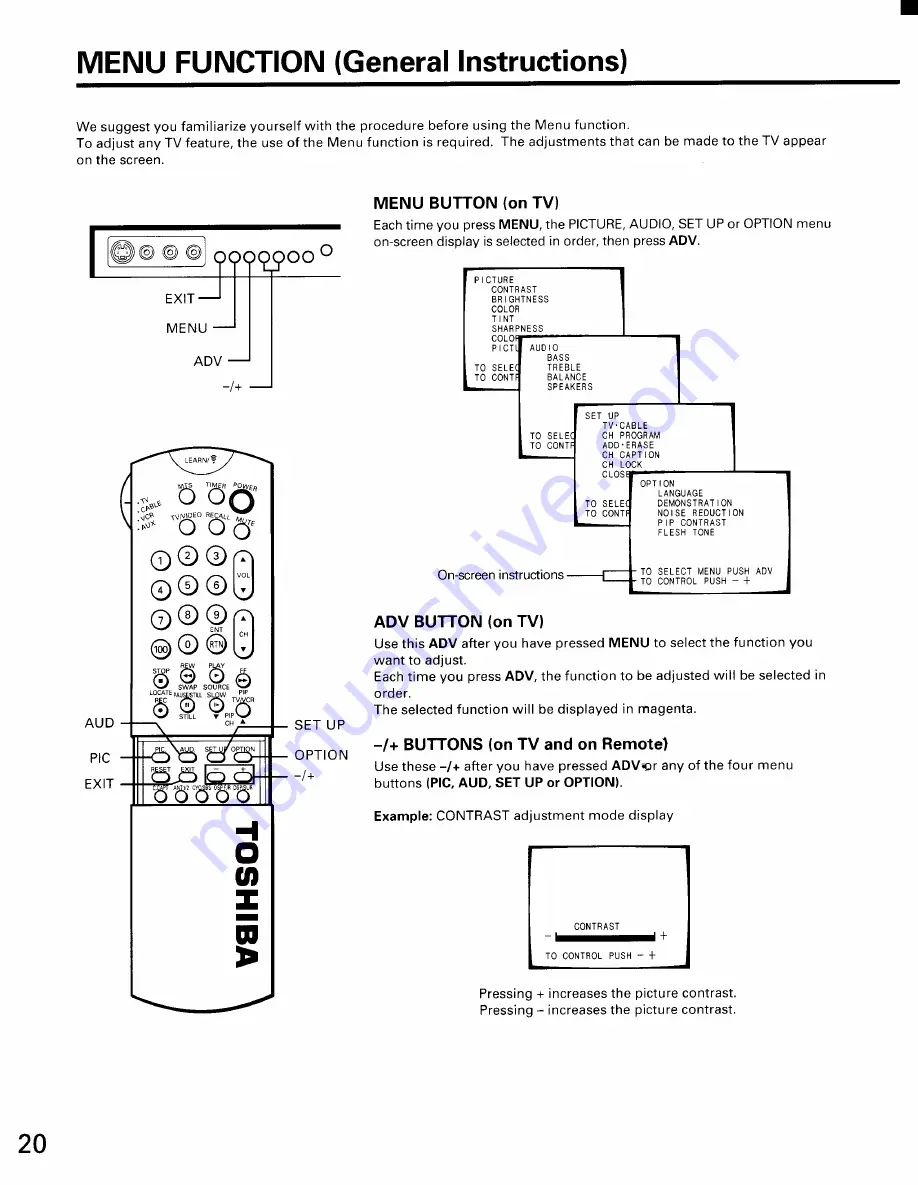 Toshiba CN32D90 Скачать руководство пользователя страница 20