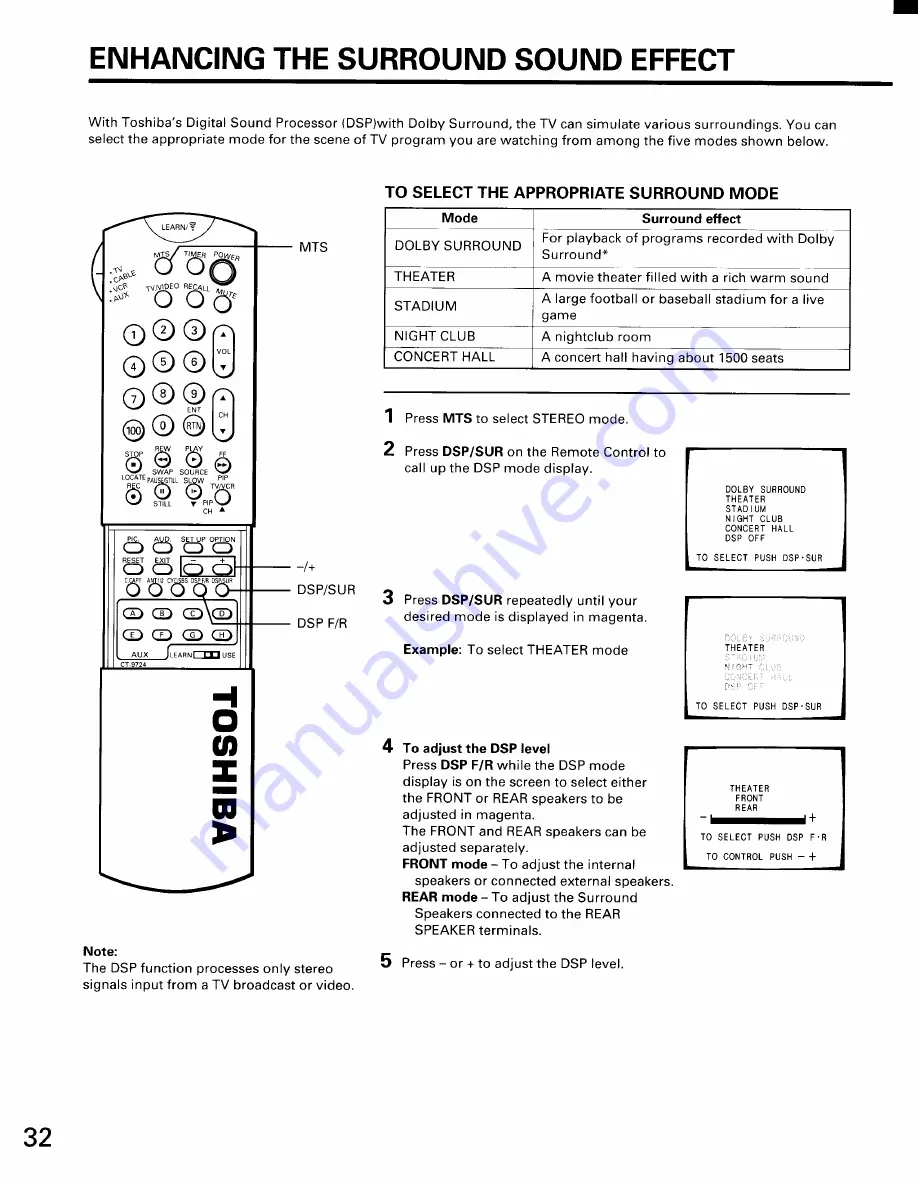 Toshiba CN32D90 Owner'S Manual Download Page 32