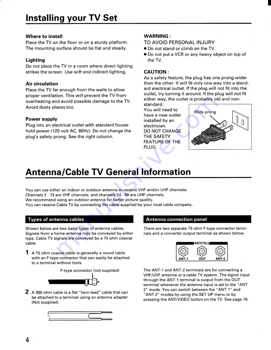 Toshiba CN32H95 Owner'S Manual Download Page 4