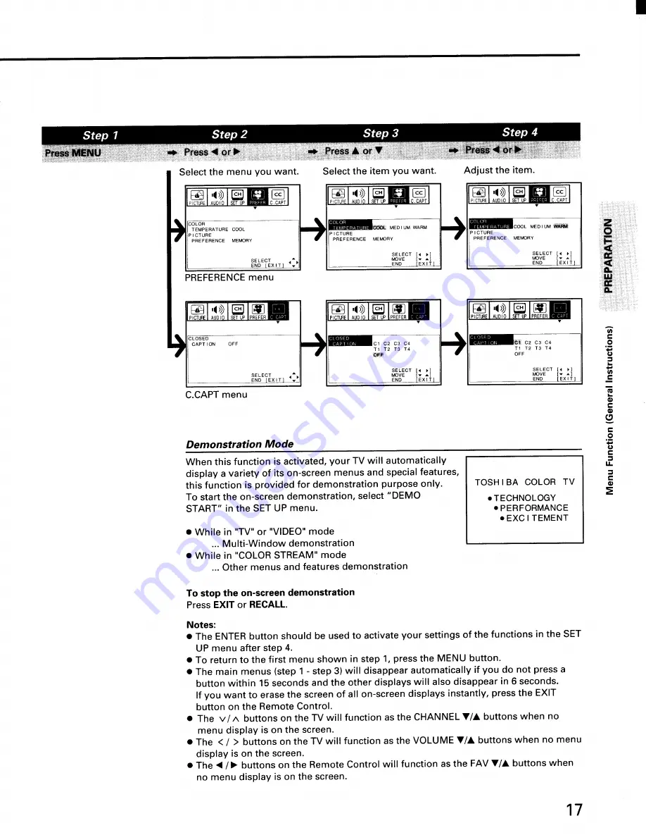 Toshiba CN32H95 Owner'S Manual Download Page 17