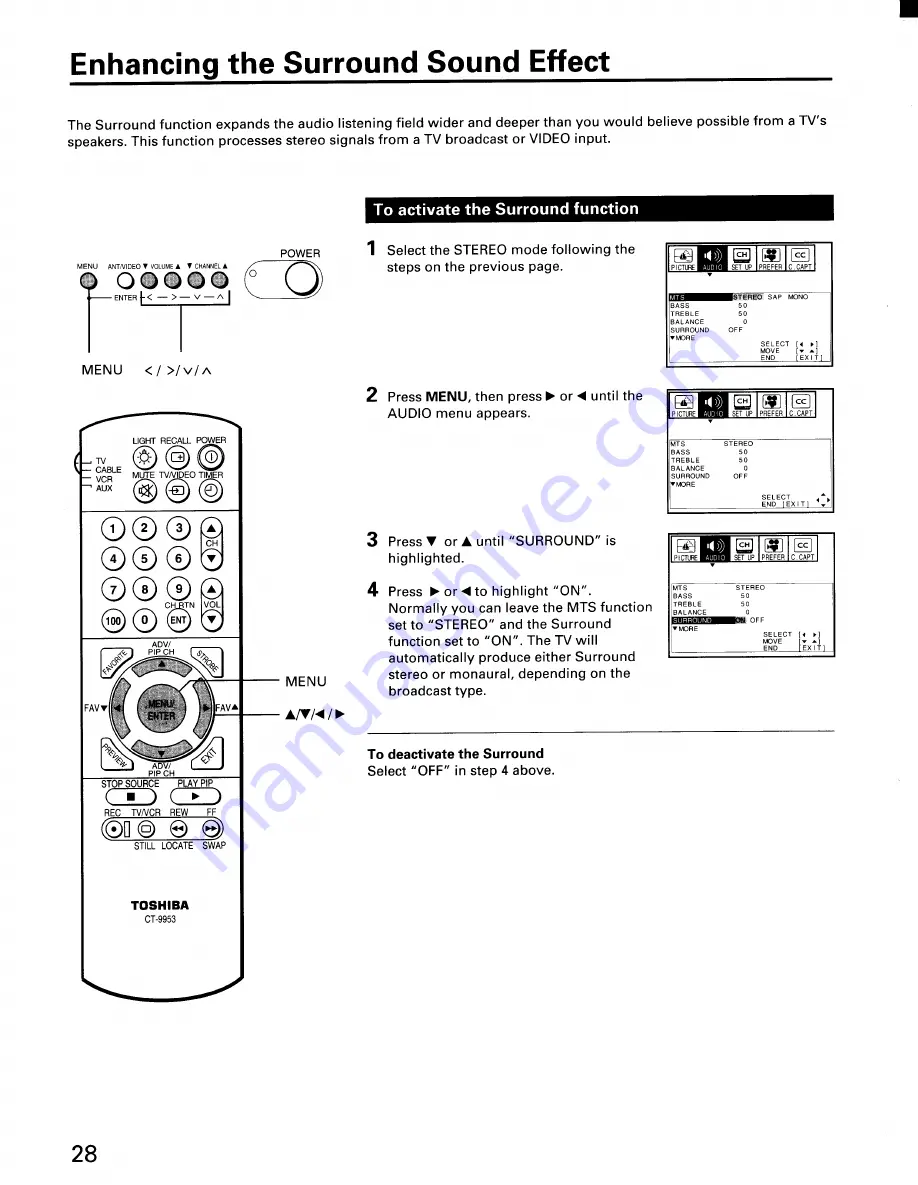 Toshiba CN32H95 Owner'S Manual Download Page 28