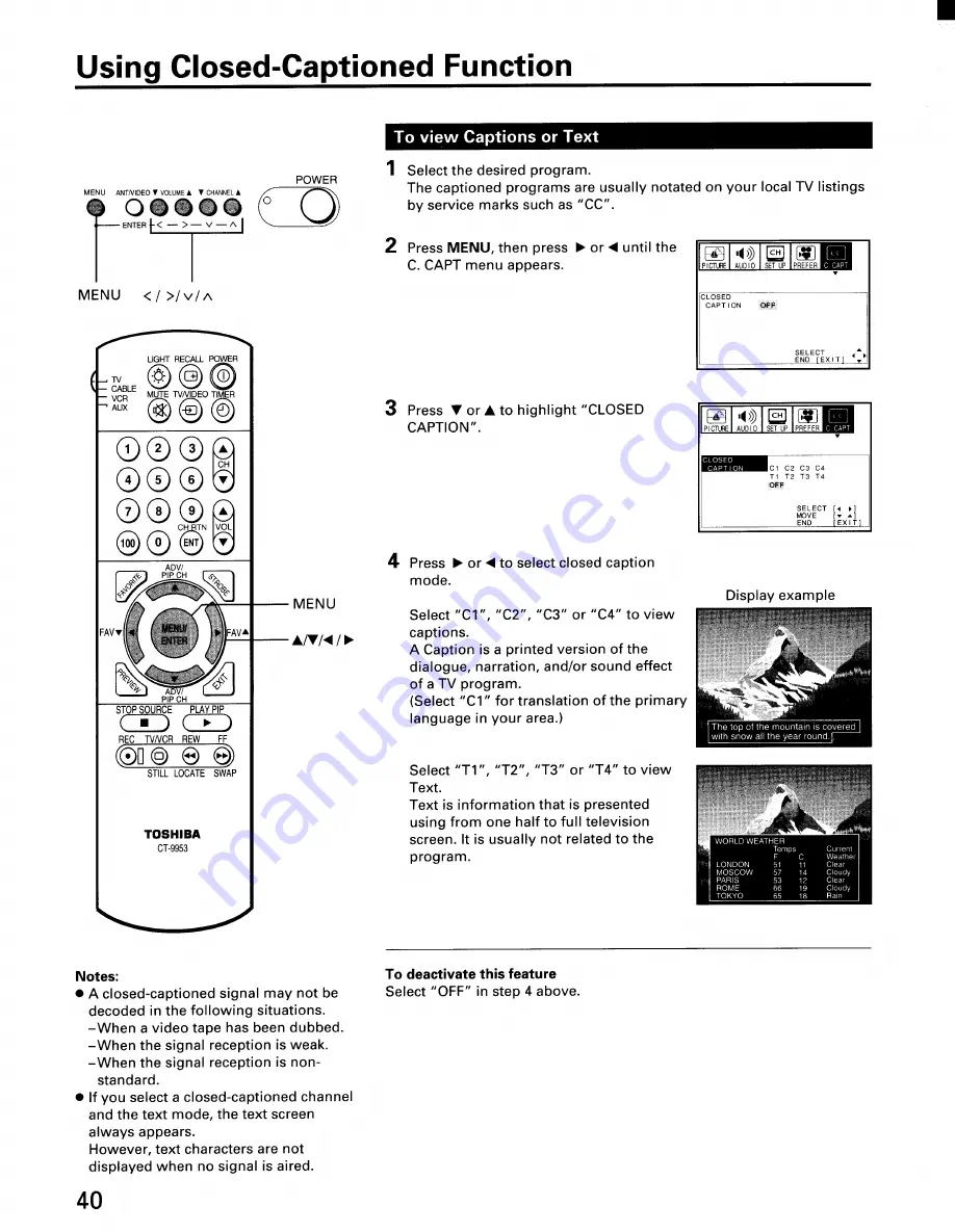 Toshiba CN32H95 Owner'S Manual Download Page 40