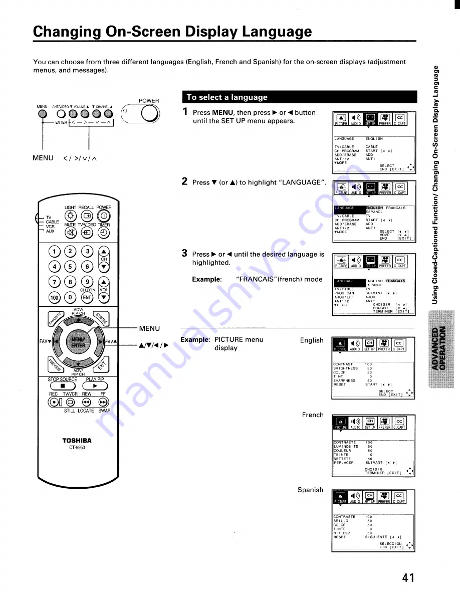 Toshiba CN32H95 Owner'S Manual Download Page 41