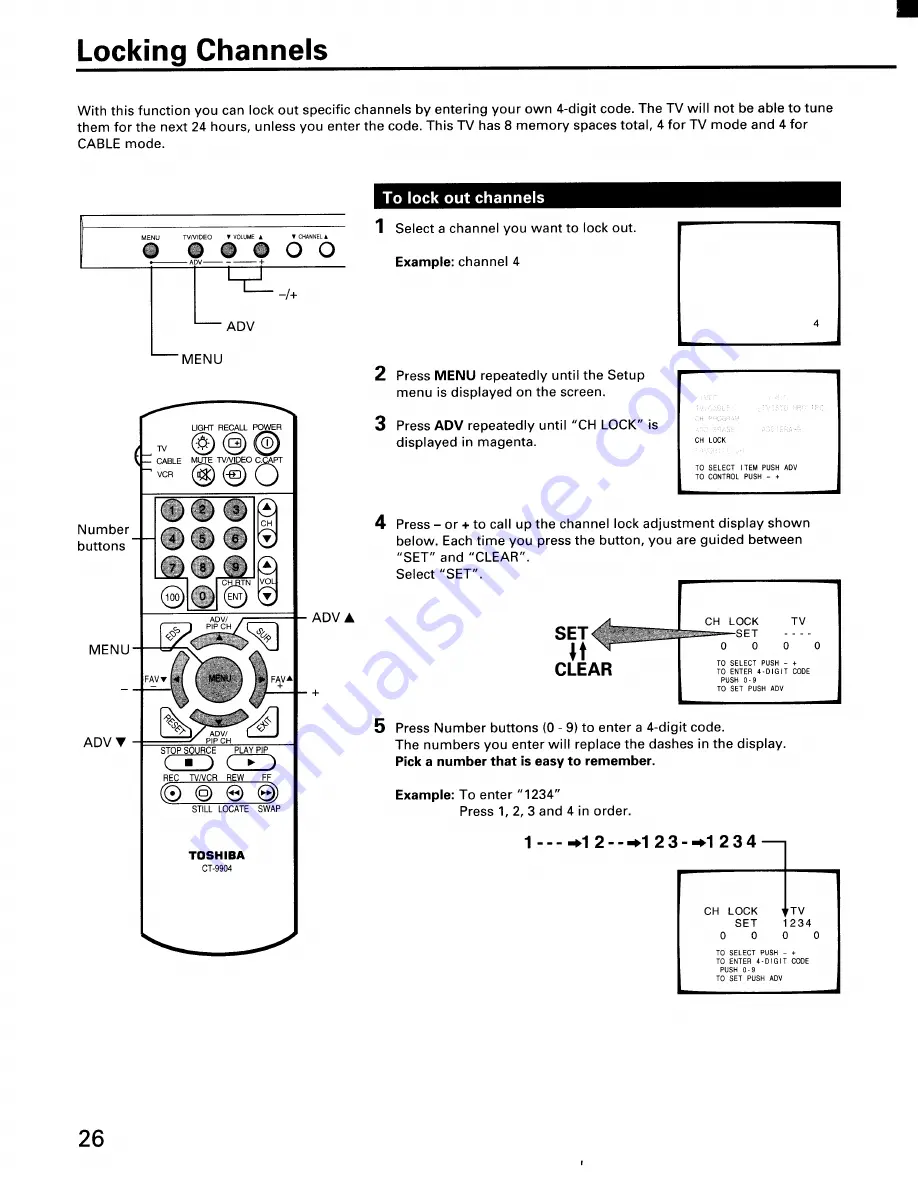 Toshiba CN36G90 Скачать руководство пользователя страница 26