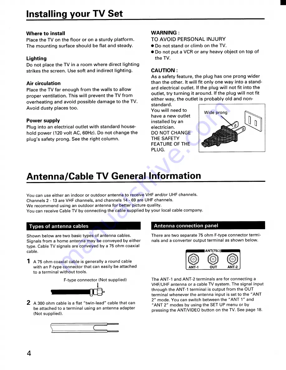 Toshiba ColorStream CN36G97 Owner'S Manual Download Page 4