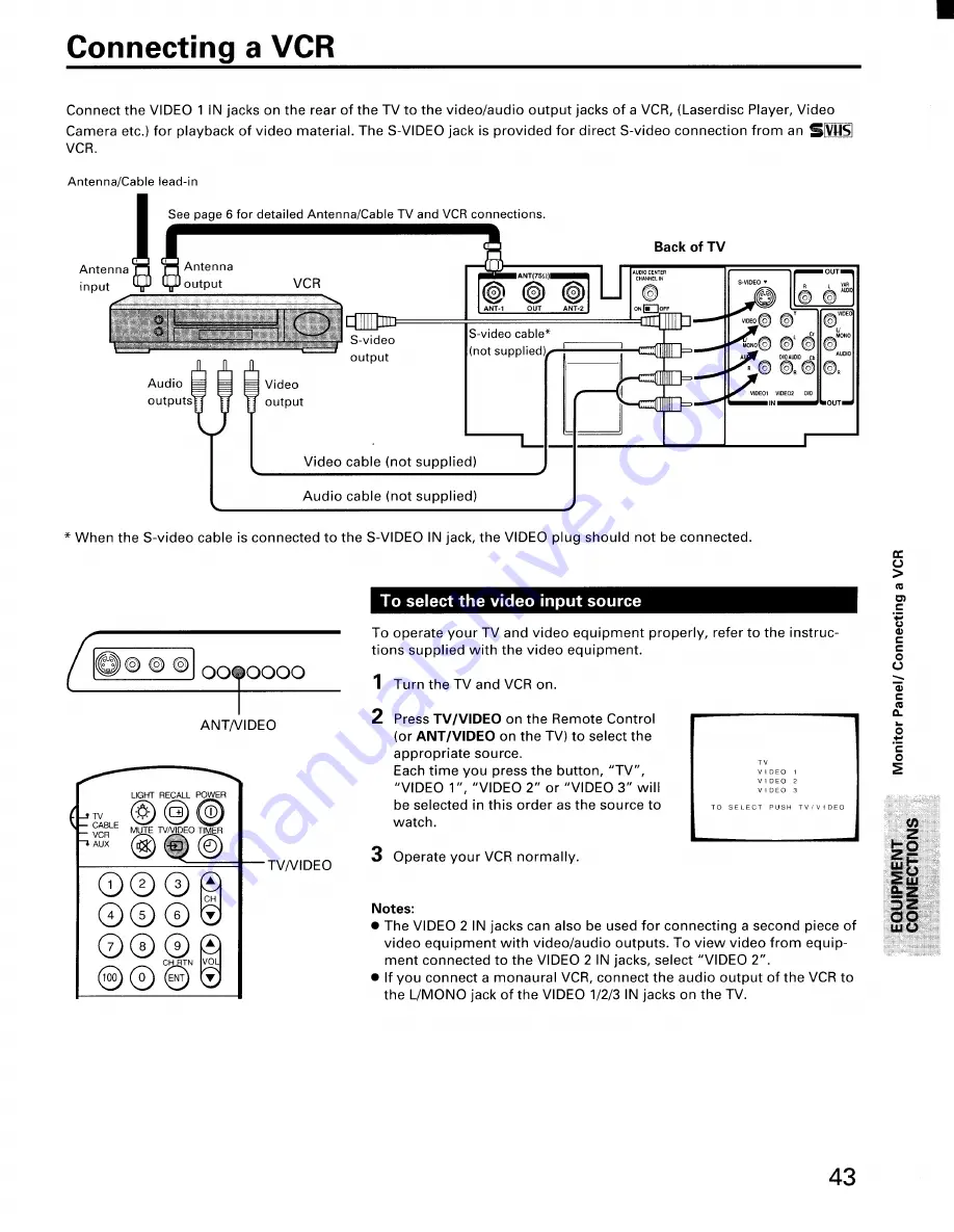 Toshiba ColorStream CN36G97 Owner'S Manual Download Page 43