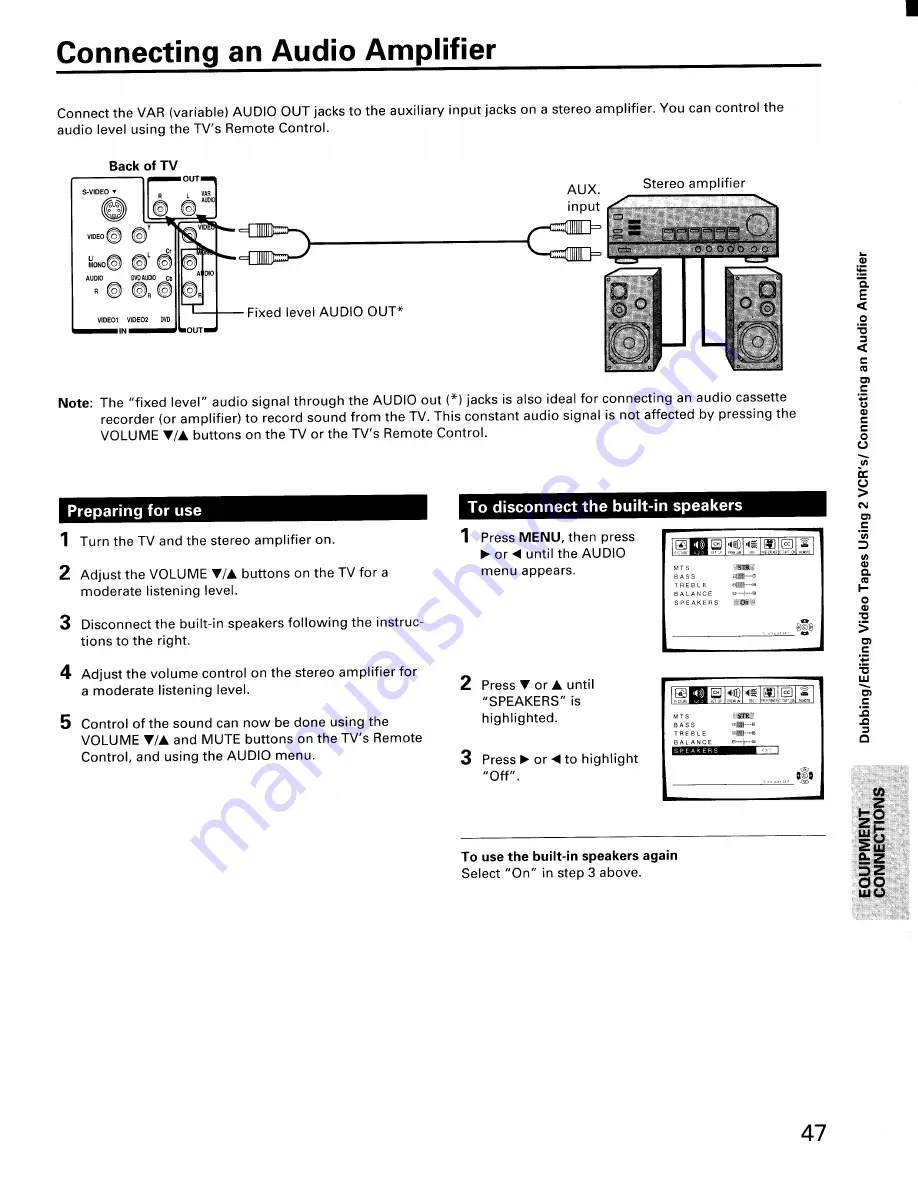 Toshiba ColorStream CN36G97 Owner'S Manual Download Page 47