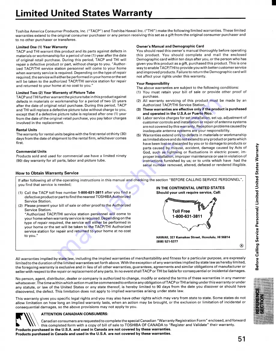 Toshiba ColorStream CN36G97 Owner'S Manual Download Page 51