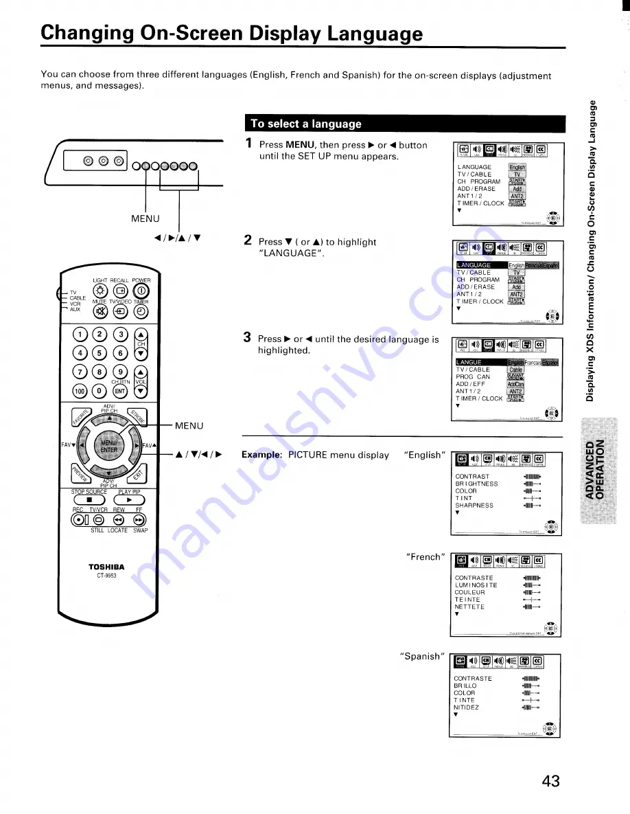 Toshiba ColorStream CN36H97 Owner'S Manual Download Page 43