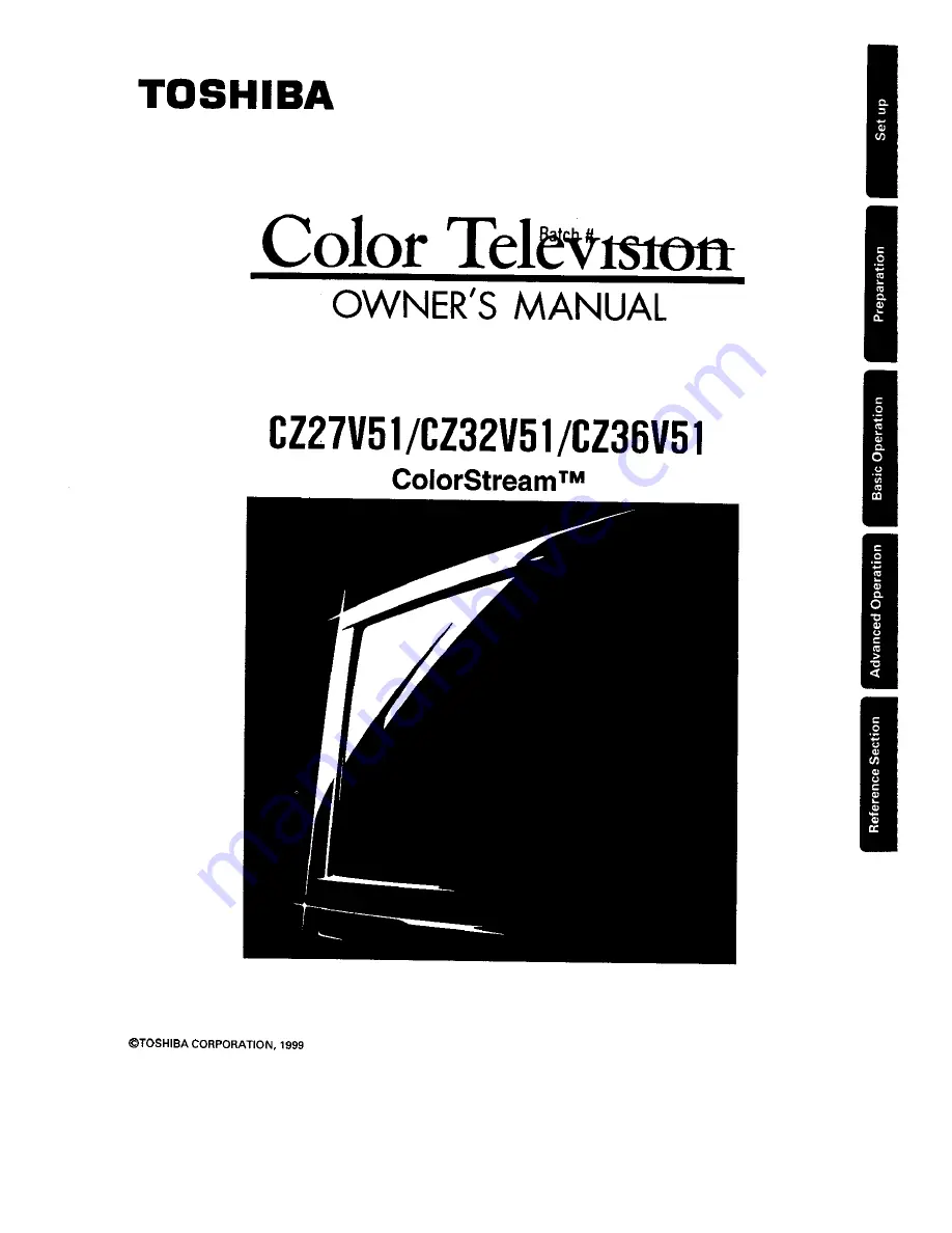 Toshiba ColorStream CZ27V51 Owner'S Manual Download Page 1