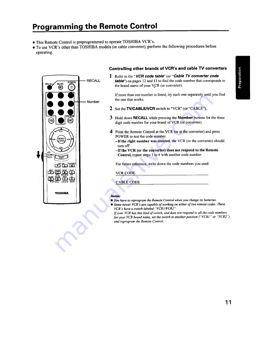 Toshiba ColorStream CZ27V51 Owner'S Manual Download Page 11