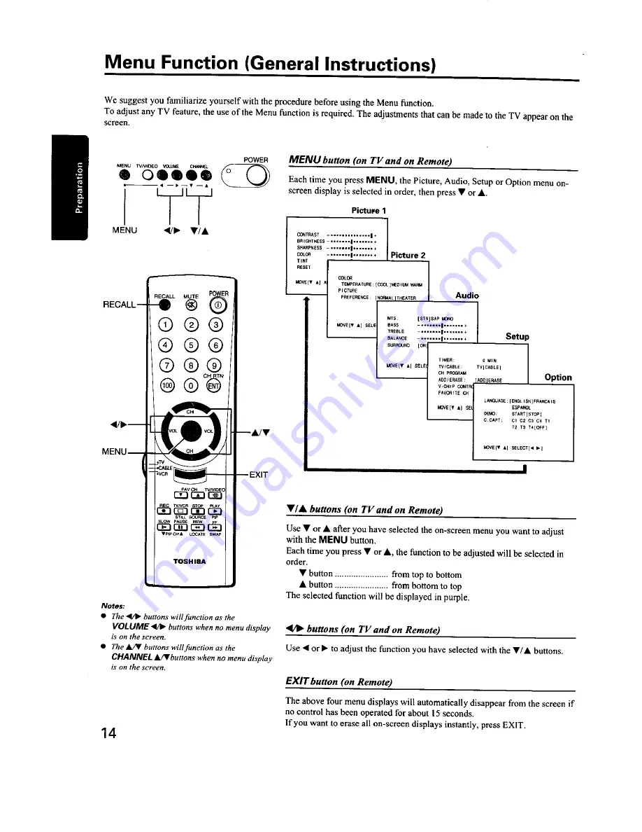 Toshiba ColorStream CZ27V51 Скачать руководство пользователя страница 14