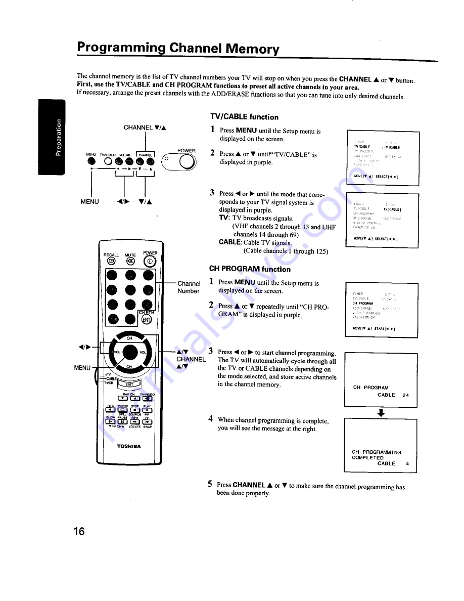 Toshiba ColorStream CZ27V51 Owner'S Manual Download Page 16