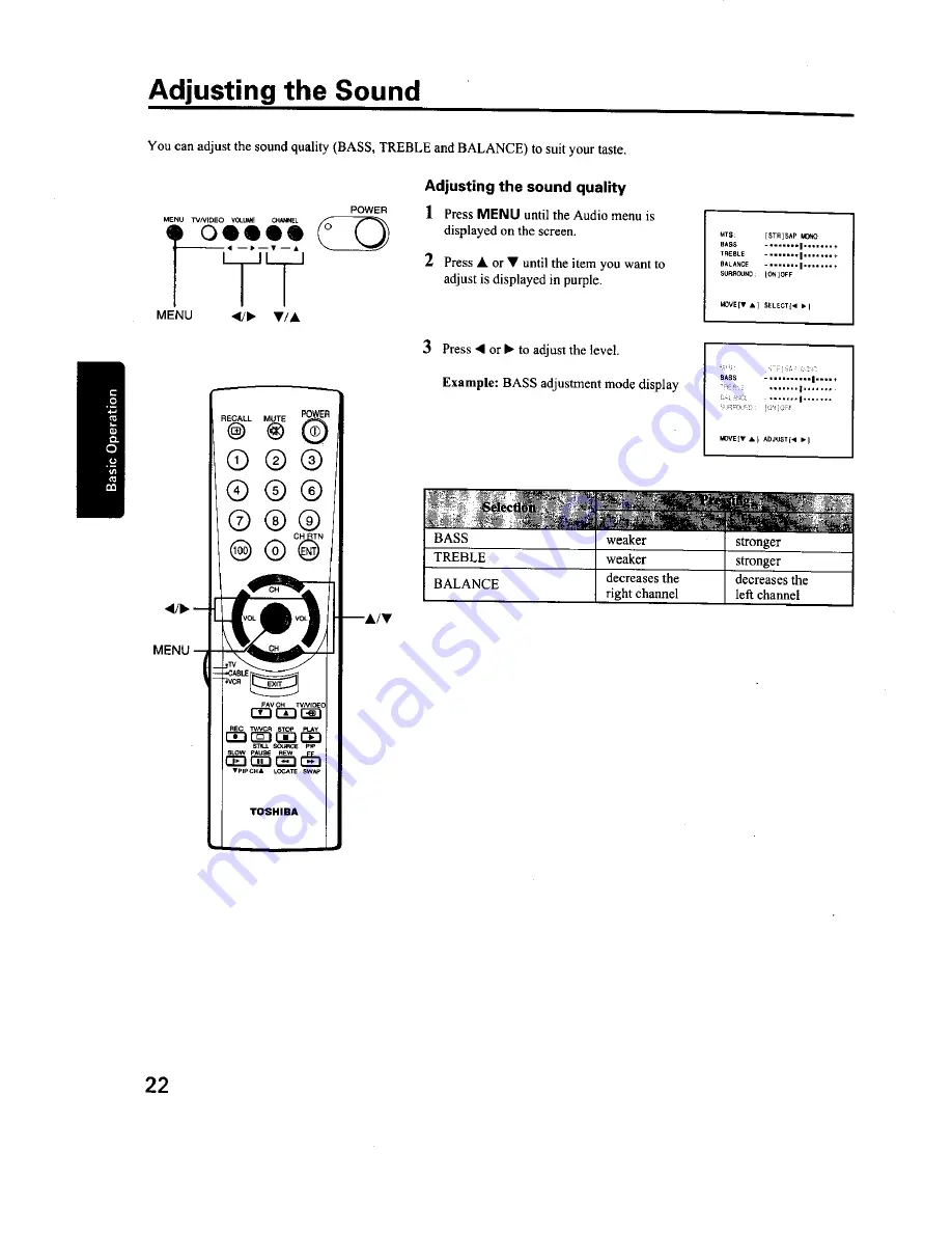 Toshiba ColorStream CZ27V51 Owner'S Manual Download Page 22