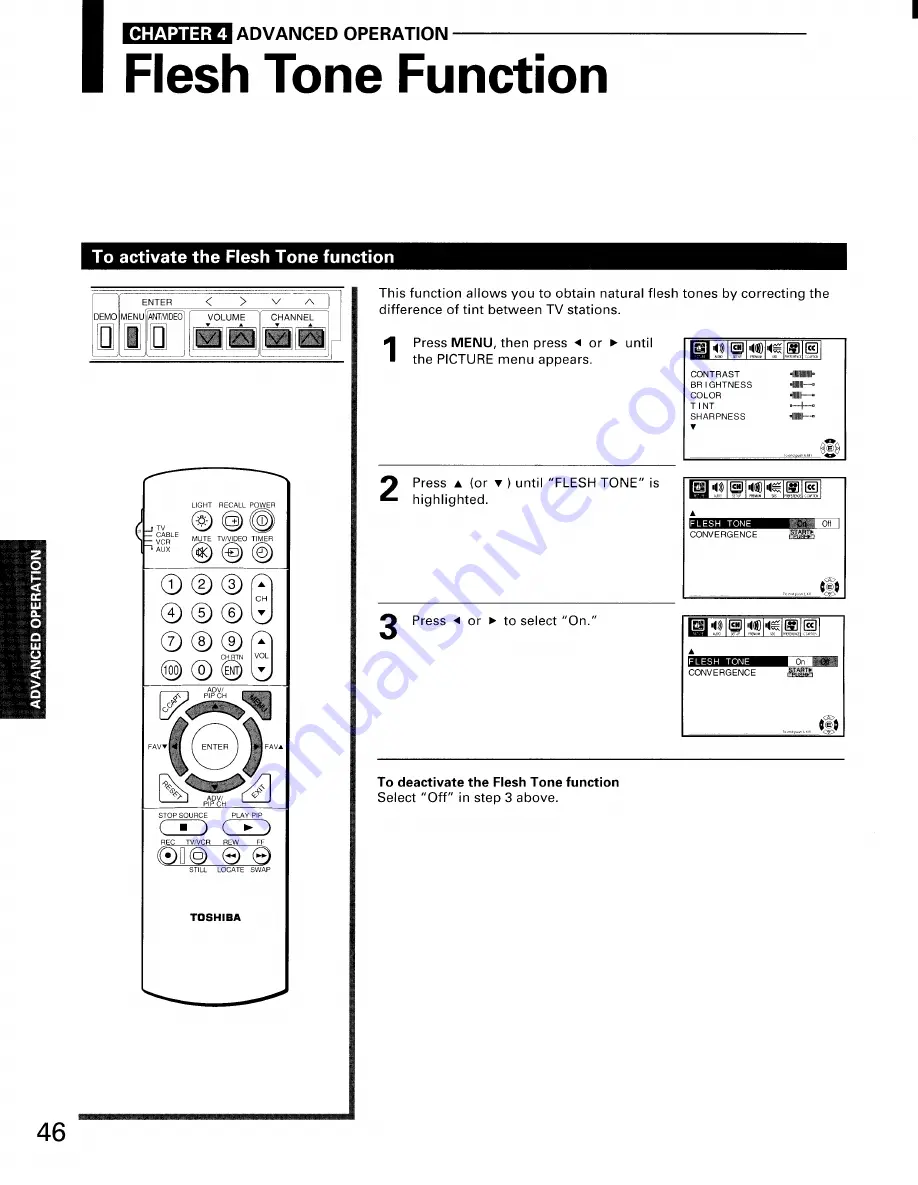 Toshiba ColorStream P71H95 Скачать руководство пользователя страница 46