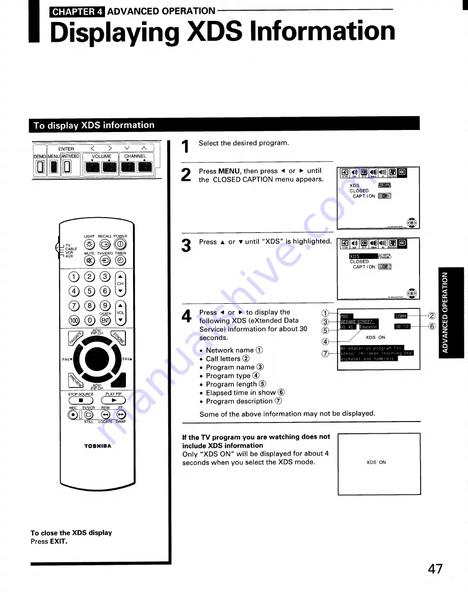 Toshiba ColorStream TP50H95 Скачать руководство пользователя страница 47