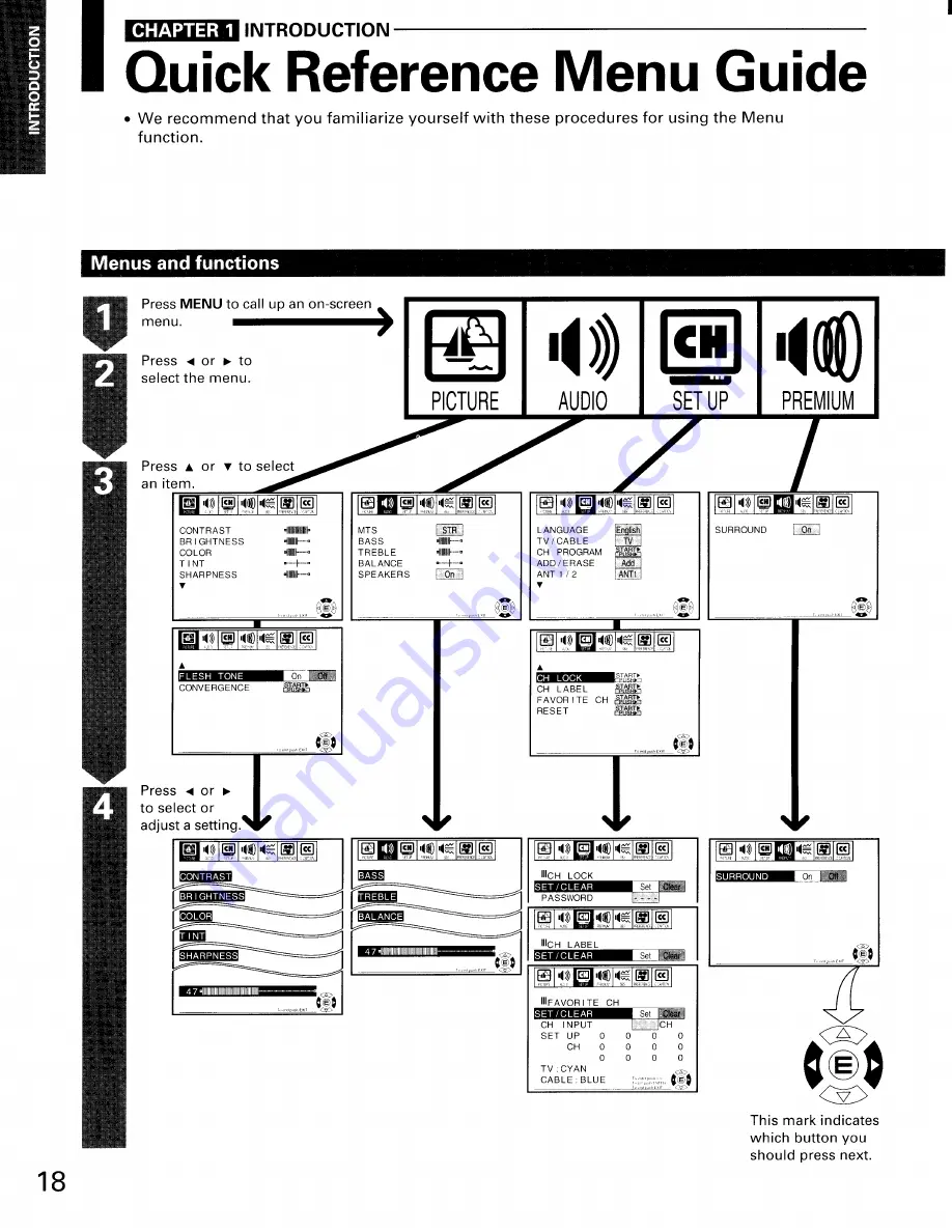 Toshiba ColorStream TP61H95 Owner'S Manual Download Page 18