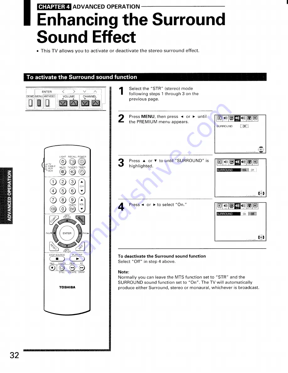 Toshiba ColorStream TP61H95 Скачать руководство пользователя страница 32