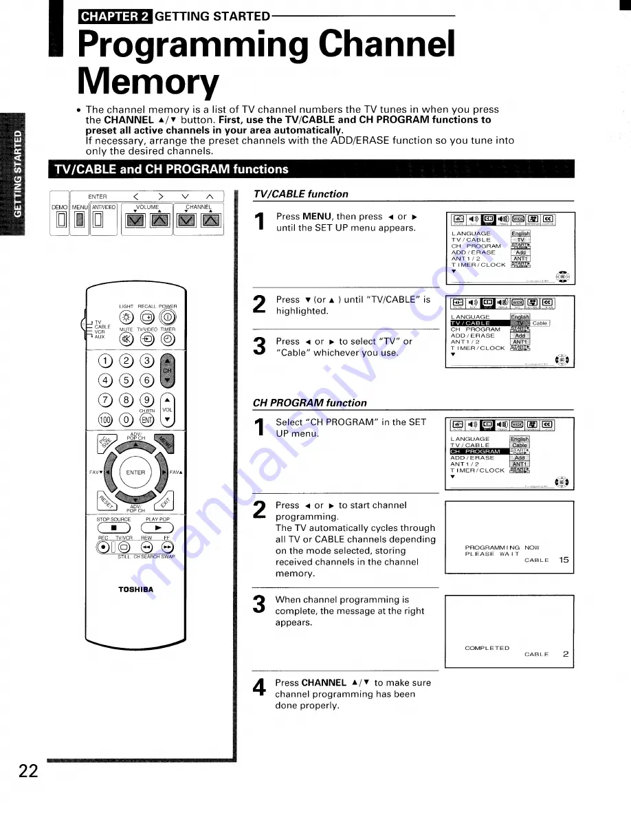 Toshiba ColorStream TW65H80 Скачать руководство пользователя страница 22