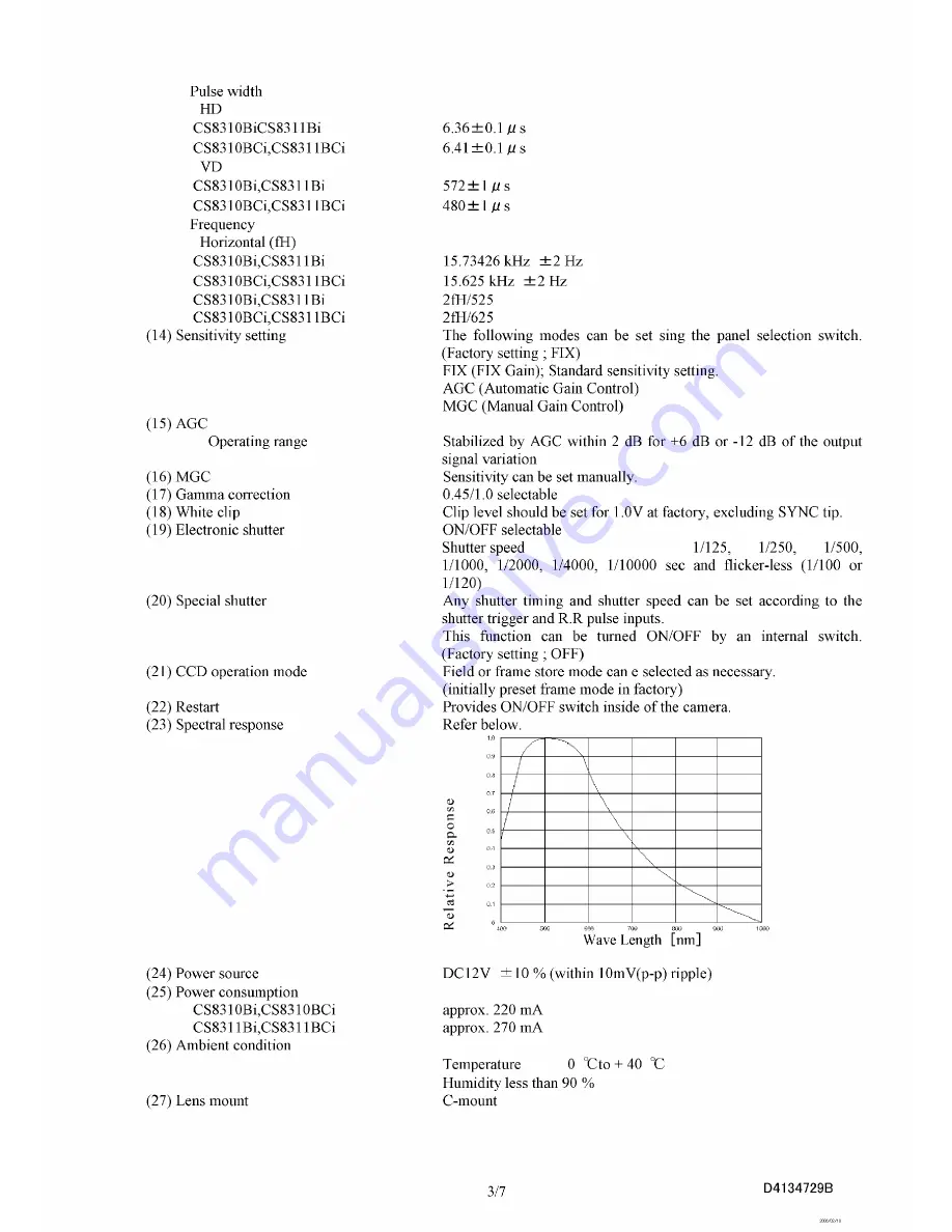 Toshiba CS8310BCi Speci?Cations Download Page 9