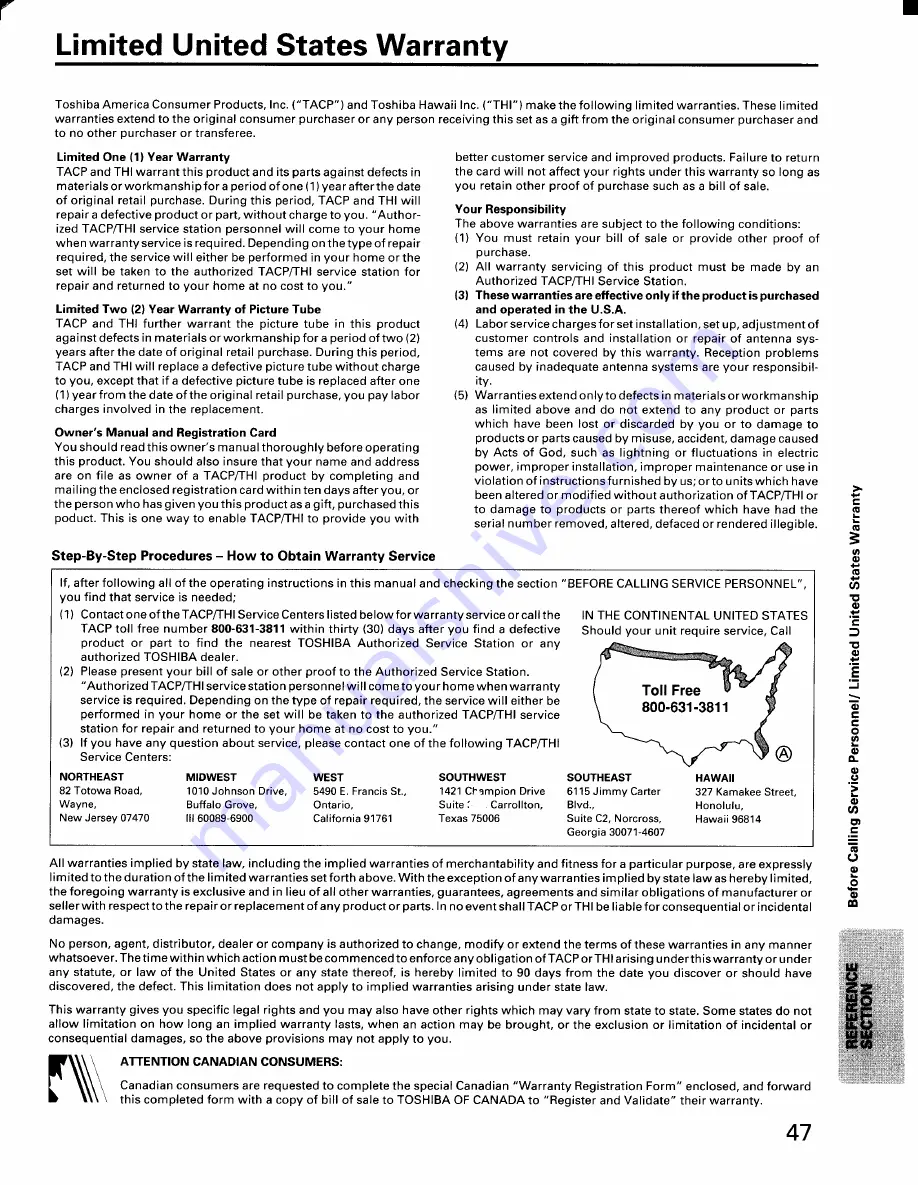 Toshiba CX27E60 Owner'S Manual Download Page 47