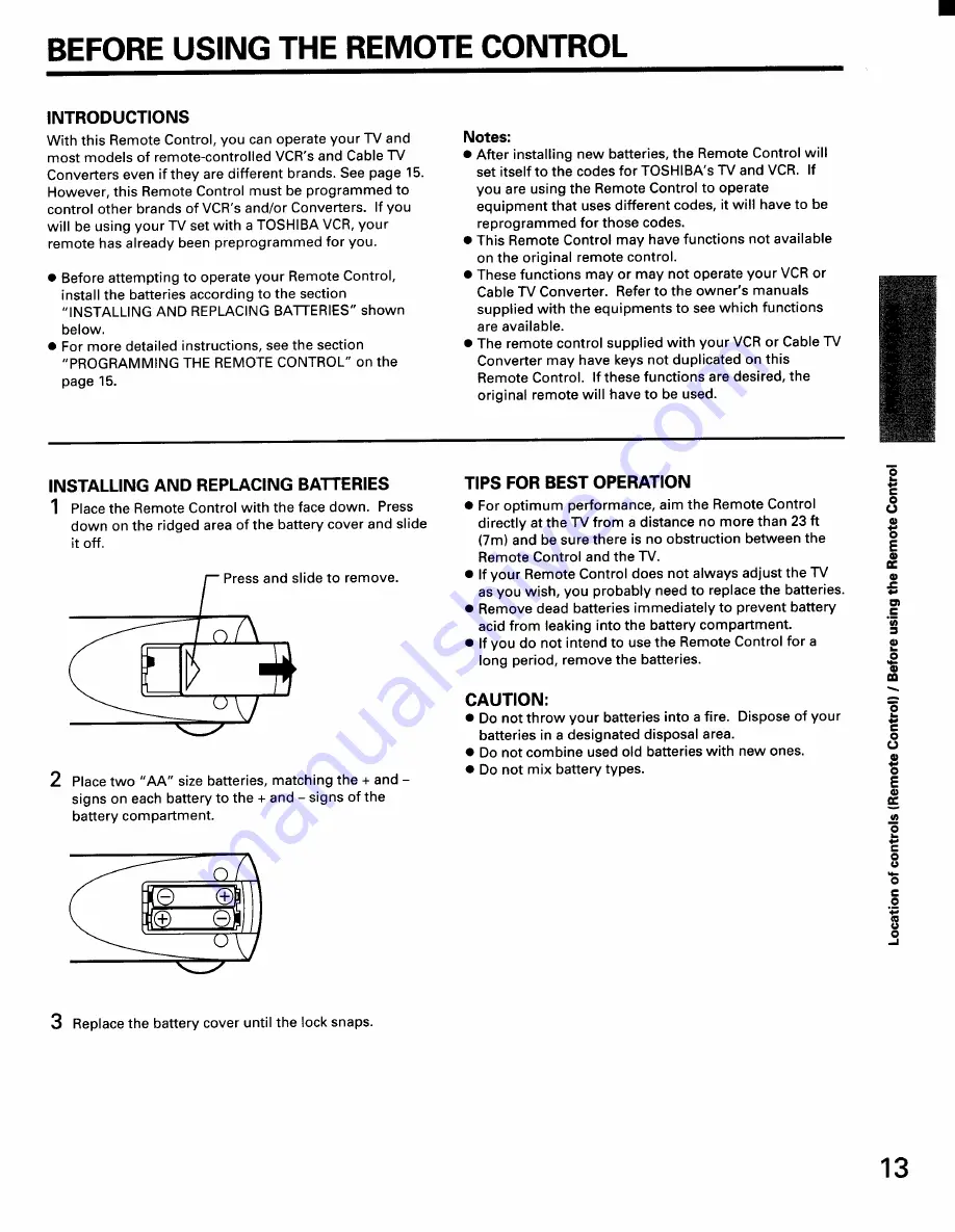 Toshiba CX32D70 Owner'S Manual Download Page 13