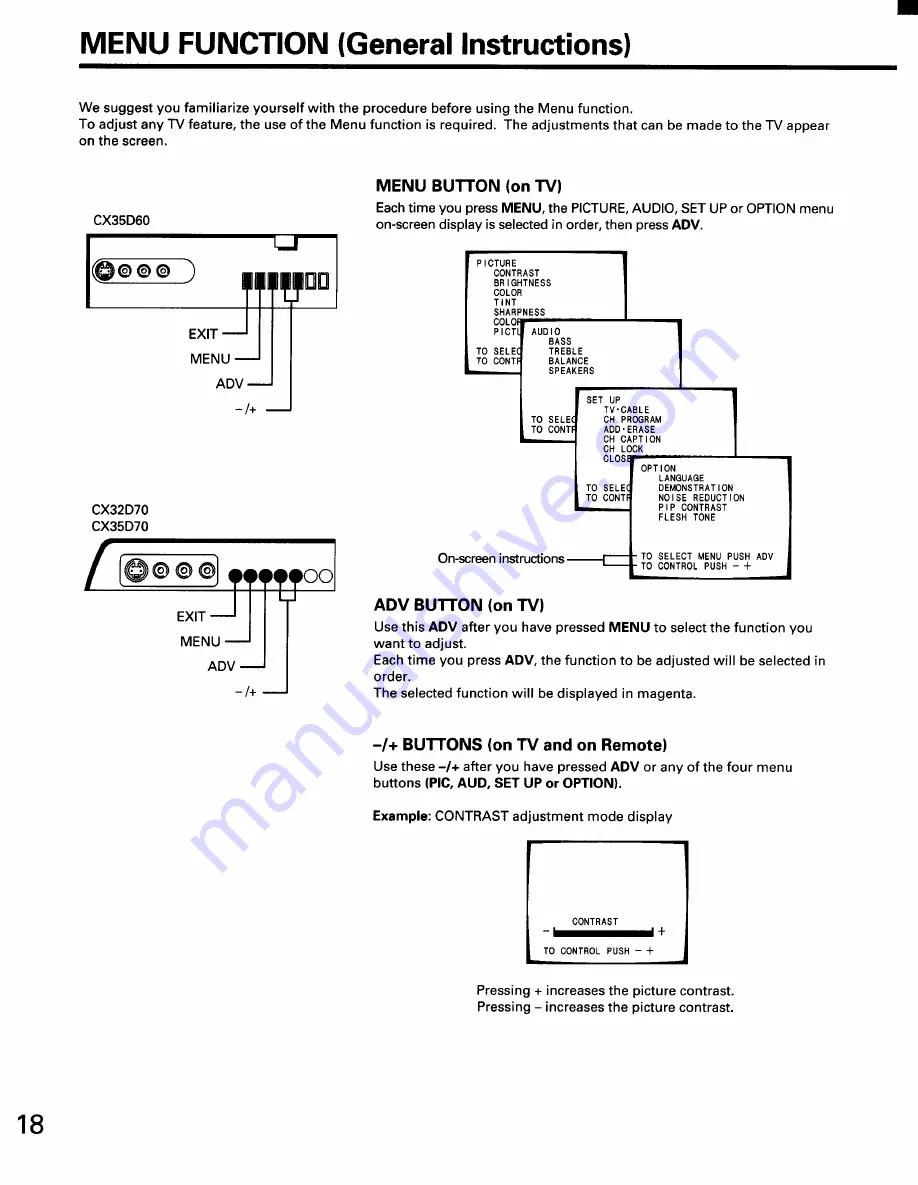 Toshiba CX32D70 Owner'S Manual Download Page 16