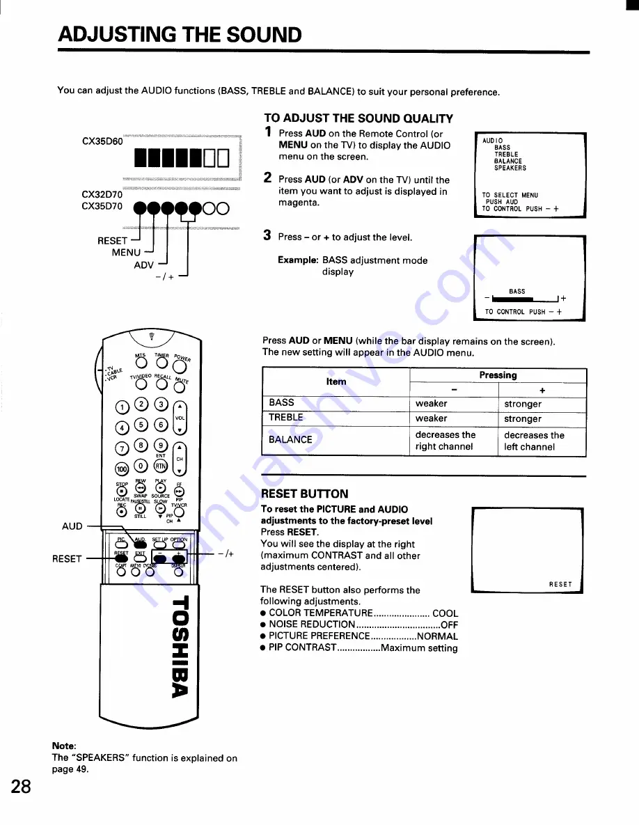 Toshiba CX32D70 Owner'S Manual Download Page 26