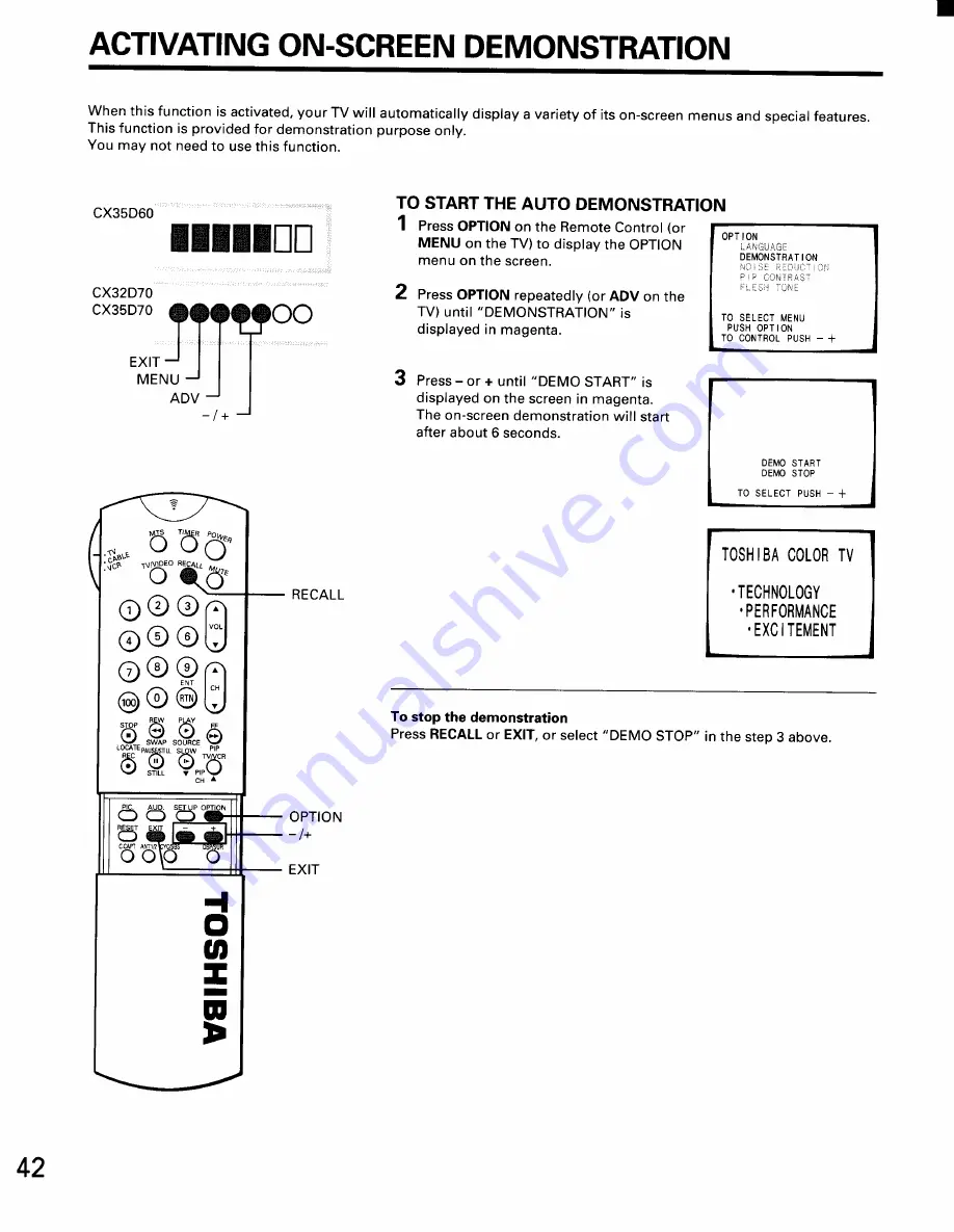 Toshiba CX32D70 Owner'S Manual Download Page 40