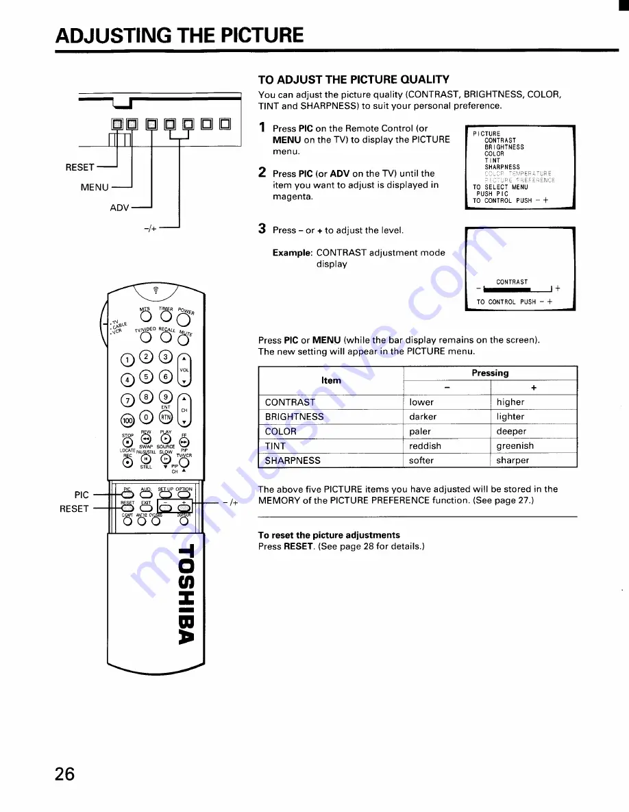 Toshiba CX32D80 Owner'S Manual Download Page 26