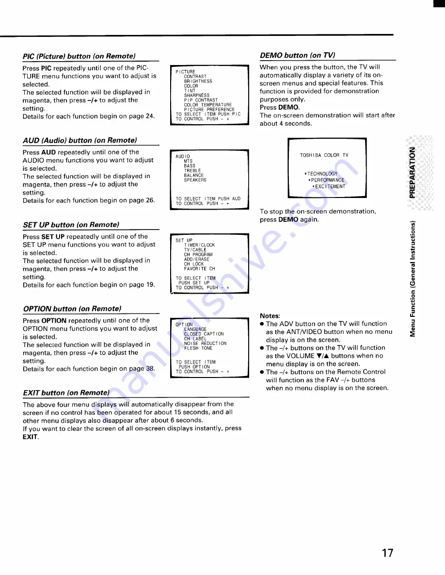 Toshiba CX32E70 Owner'S Manual Download Page 17