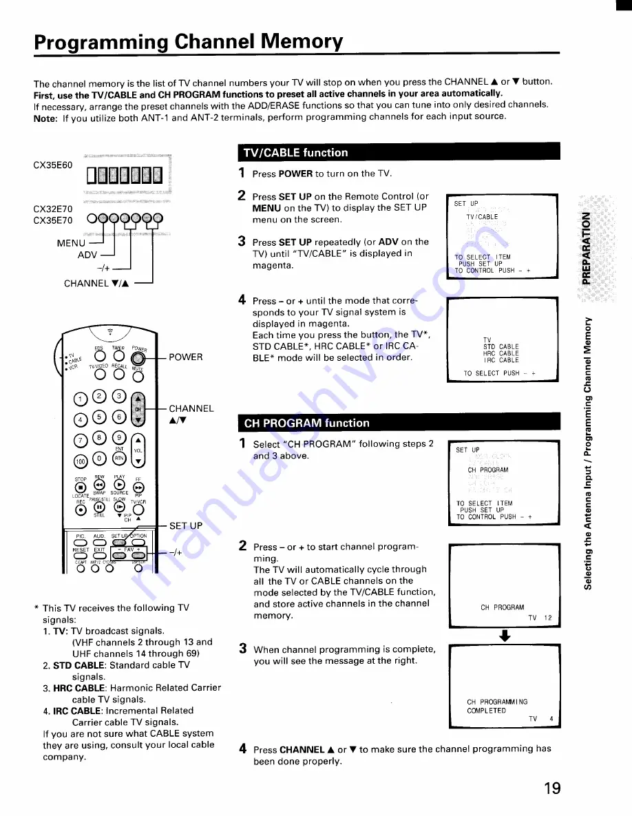 Toshiba CX32E70 Скачать руководство пользователя страница 19