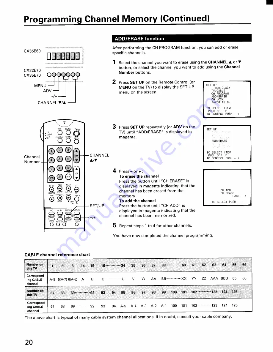 Toshiba CX32E70 Owner'S Manual Download Page 20