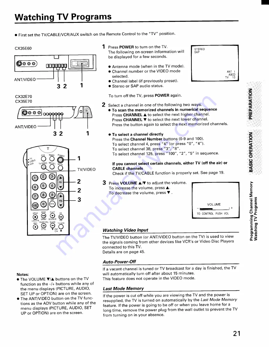 Toshiba CX32E70 Скачать руководство пользователя страница 21