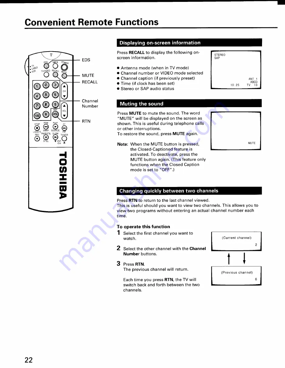 Toshiba CX32E70 Скачать руководство пользователя страница 22