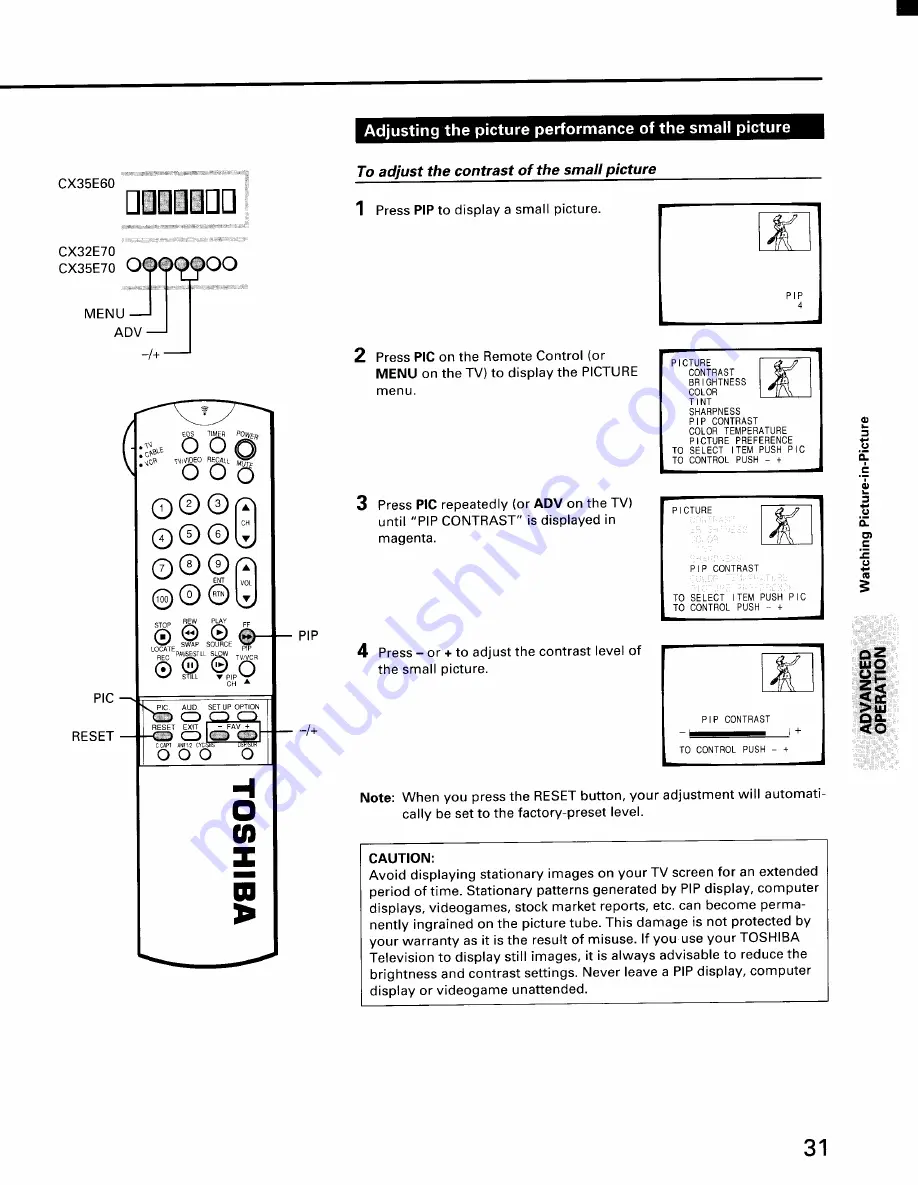 Toshiba CX32E70 Скачать руководство пользователя страница 31