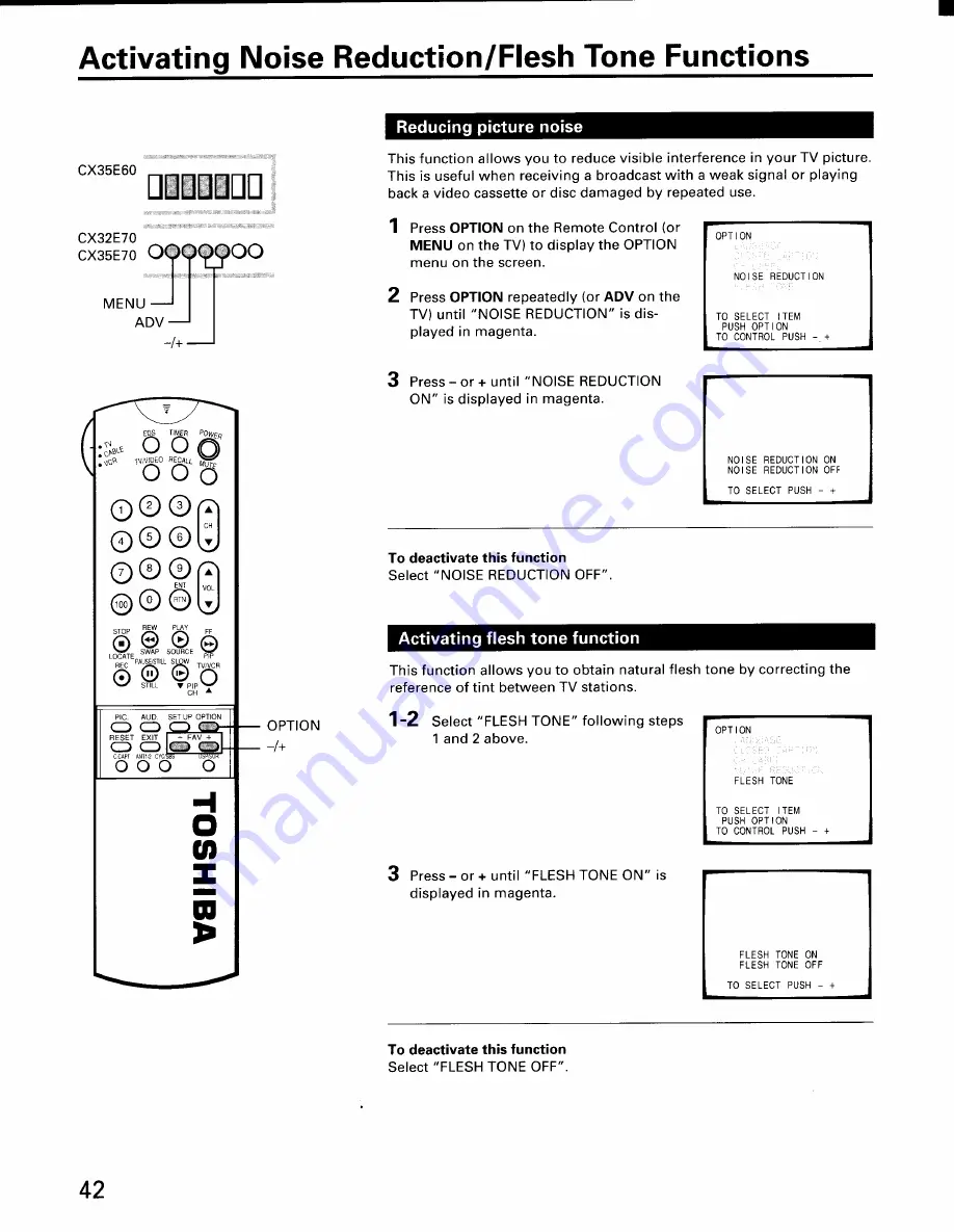 Toshiba CX32E70 Скачать руководство пользователя страница 42