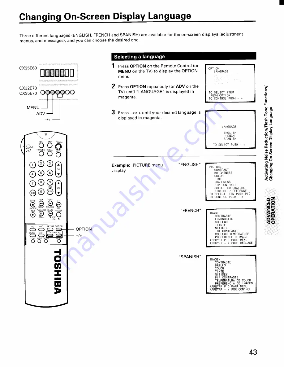 Toshiba CX32E70 Скачать руководство пользователя страница 43