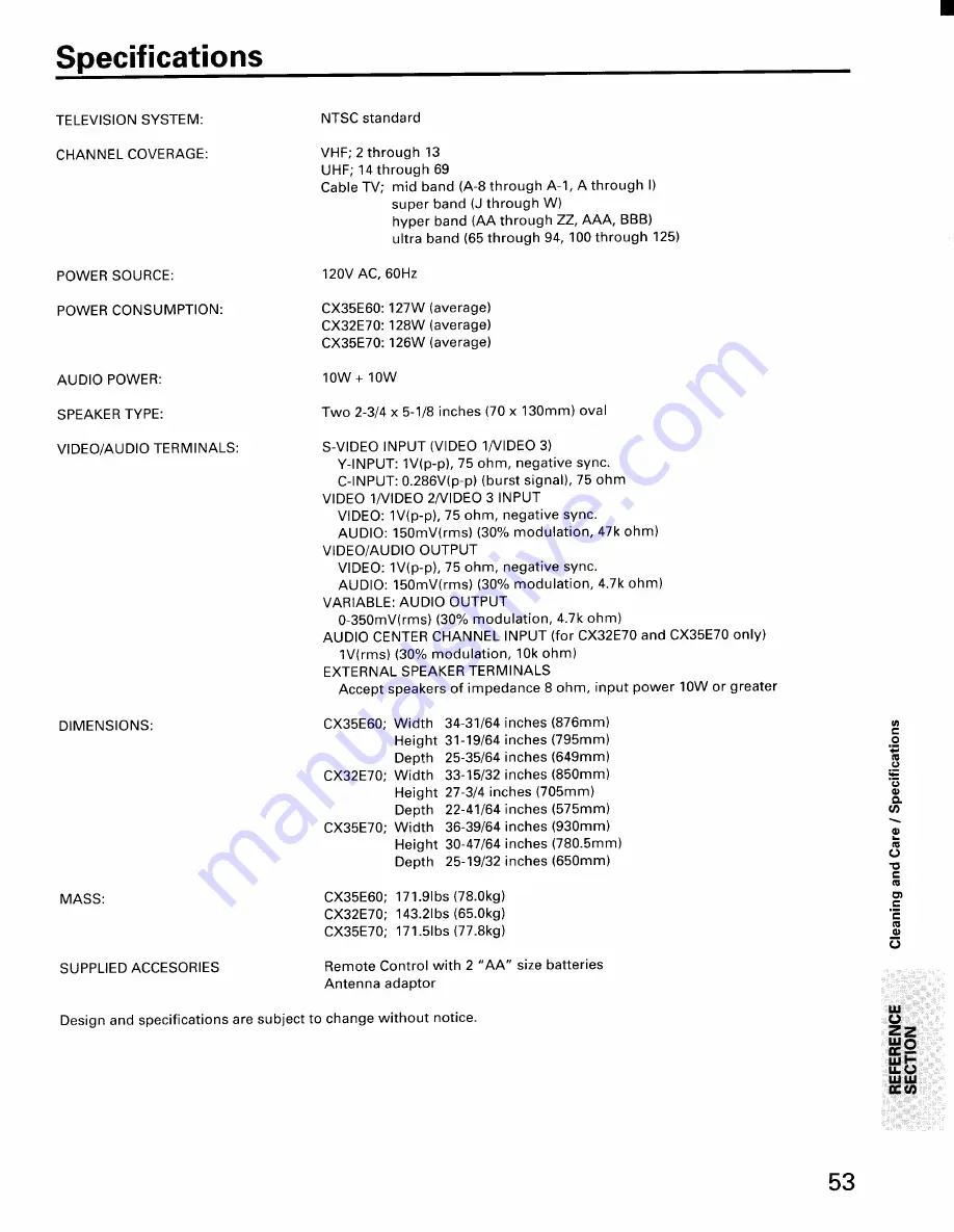 Toshiba CX32E70 Скачать руководство пользователя страница 53