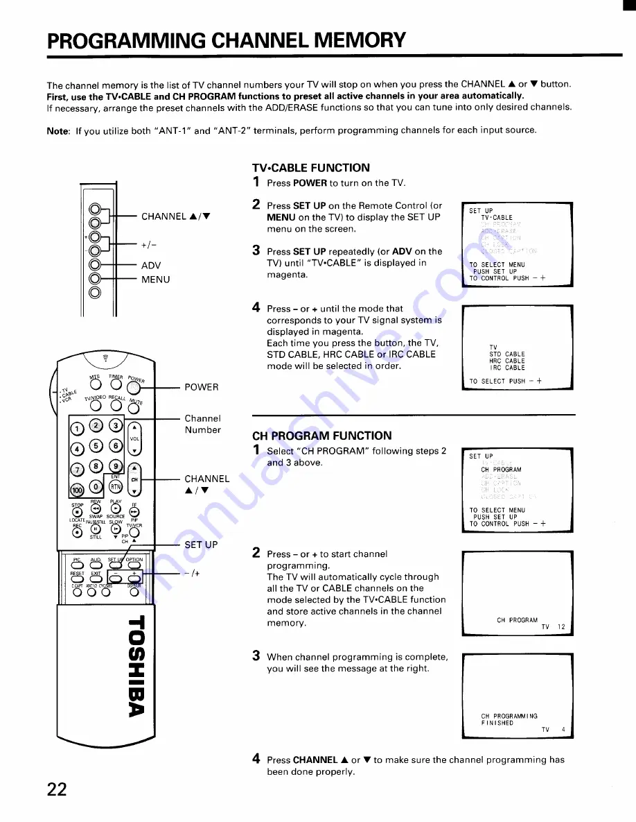 Toshiba CX35D80 Owner'S Manual Download Page 22