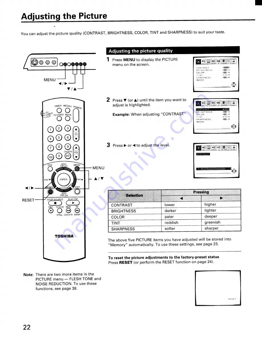 Toshiba CX35F70 Скачать руководство пользователя страница 22