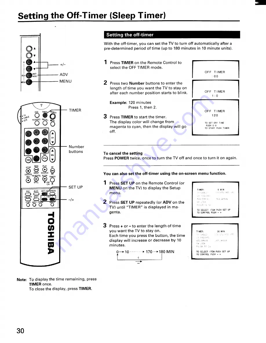 Toshiba CX36F84 Owner'S Manual Download Page 30