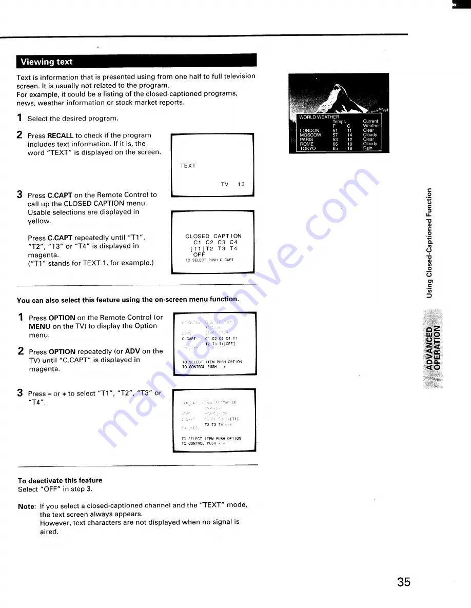 Toshiba CX36F84 Owner'S Manual Download Page 35